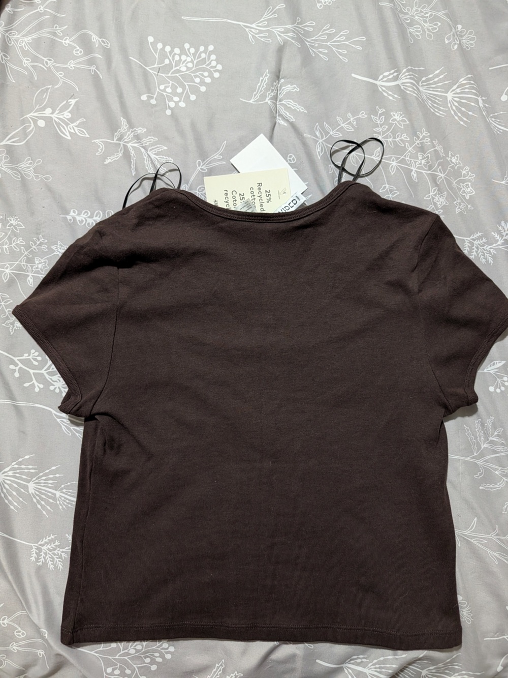 Divided Brown Women's Crop Top - Picture 2 of 3